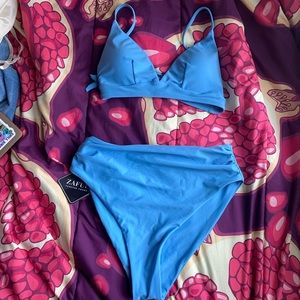 zaful high waisted triangle bikini